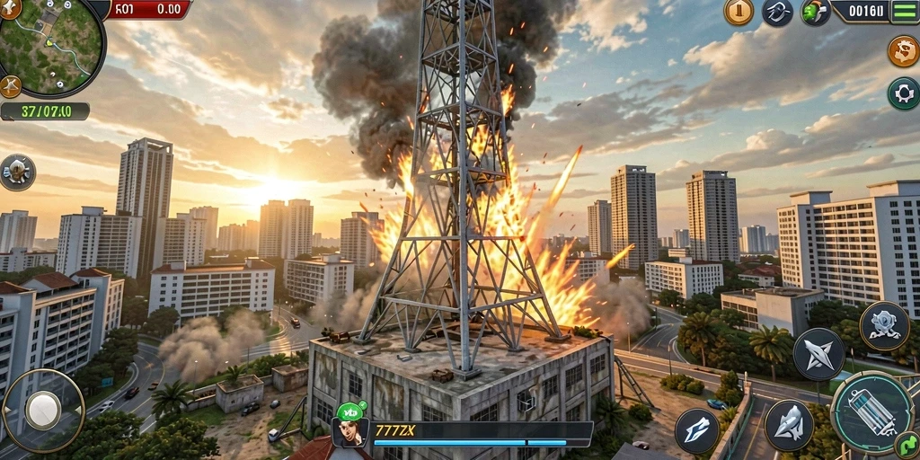 Tampilan gameplay Tower Defense di 777ZX yang mengasyikkan dan penuh strategi.