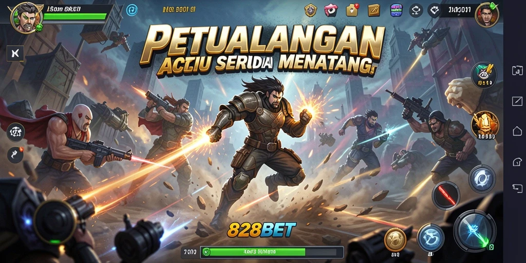 Tampilkan gameplay 828BET yang intens dan penuh aksi.