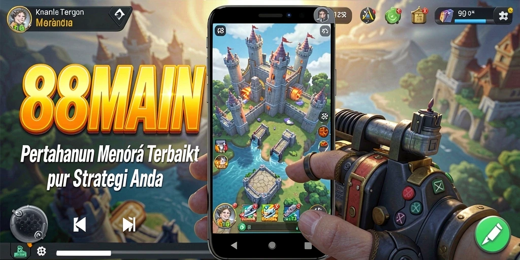Screenshot 88MAIN menampilkan serunya pertahanan menara dalam aksi.