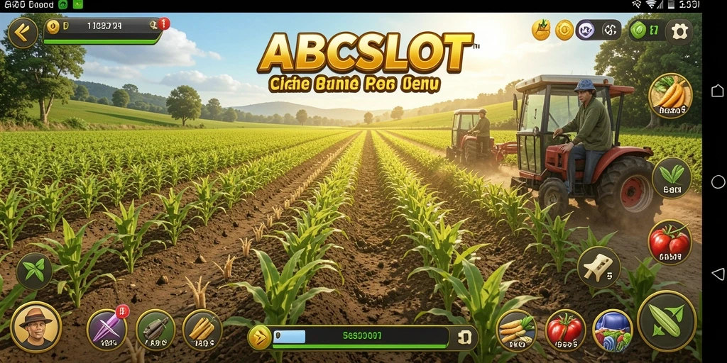 Tampilan gameplay menakjubkan ABCSLOT yang memperlihatkan kebun yang subur.