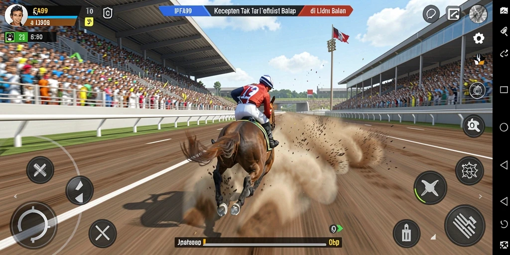 Gameplay menegangkan dalam balapan mobil FA99 yang penuh aksi.
