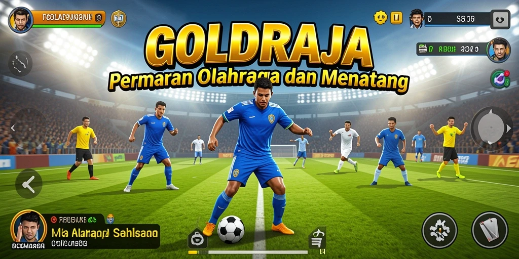Tampilan gameplay seru dari GOLDRAJA yang menunjukan aksi olahraga.