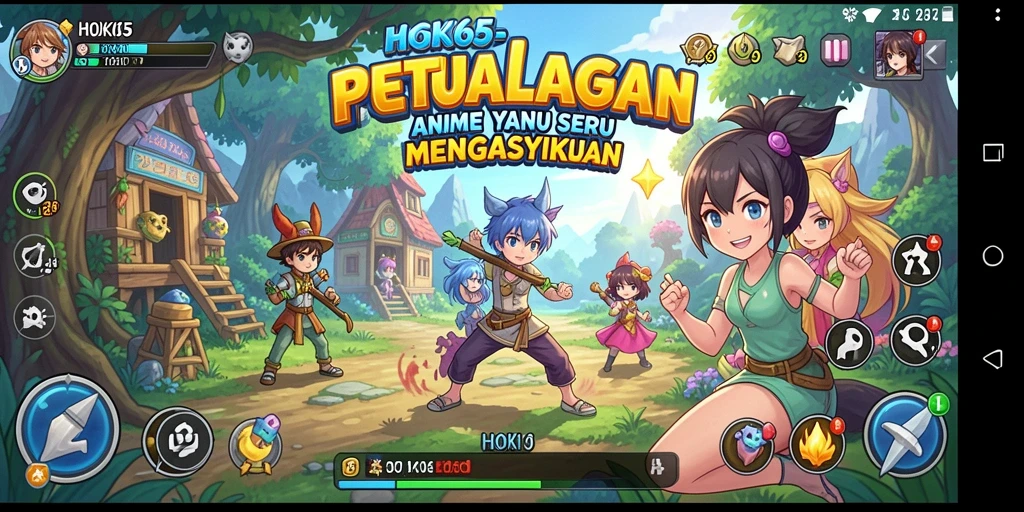 Tampilan gameplay HOKI65 yang menakjubkan dengan karakter anime.