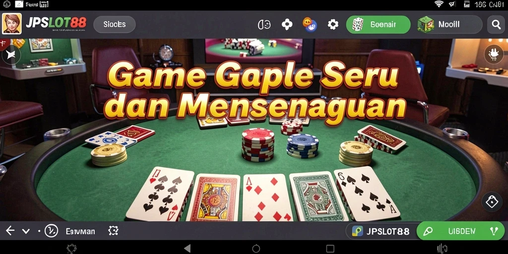 Gameplay seru JPSLOT88 dengan tampilan kartu Gaple yang menarik.