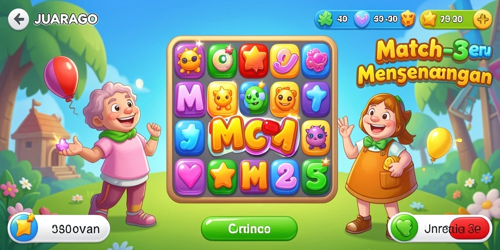 Tampilan gameplay menarik di JUARAGO yang penuh warna.