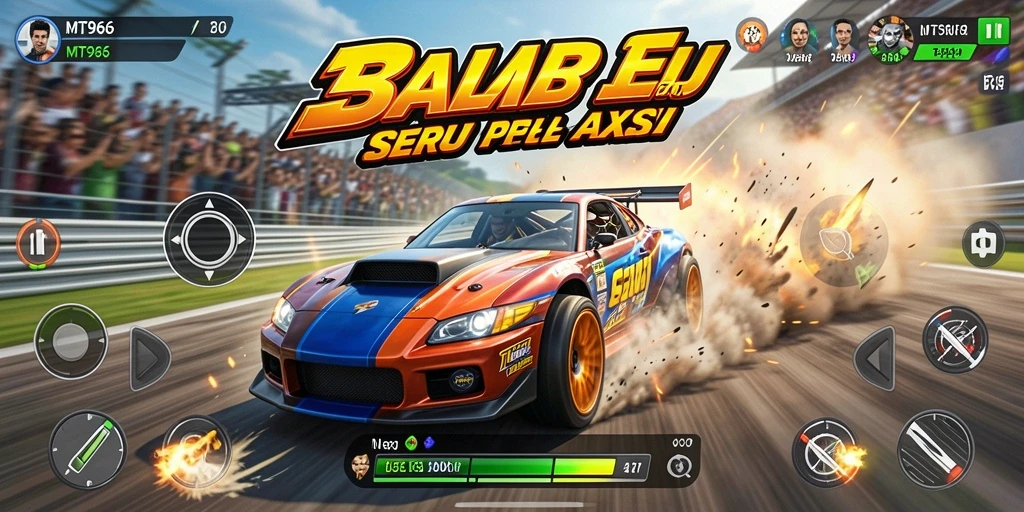 Tampilan gameplay yang mendebarkan dari MT966 saat balapan.