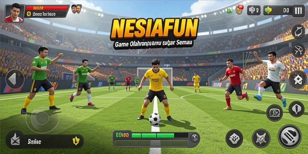 Tampilan gameplay NESIAFUN yang penuh aksi dan olahraga seru.