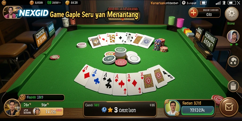 Screenshot gameplay NEXGID menampilkan serunya bermain Gaple.