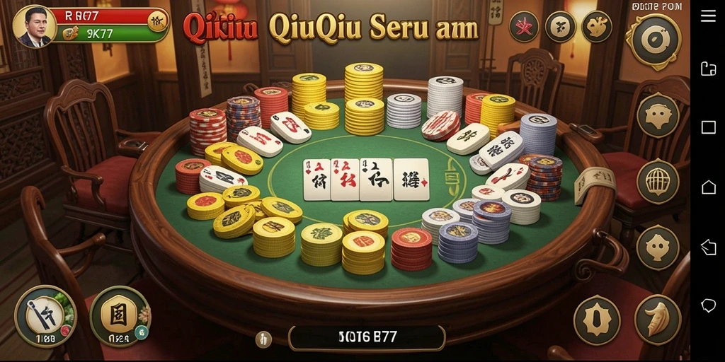 Tampilan inti gameplay QiuQiu yang menarik dan interaktif.