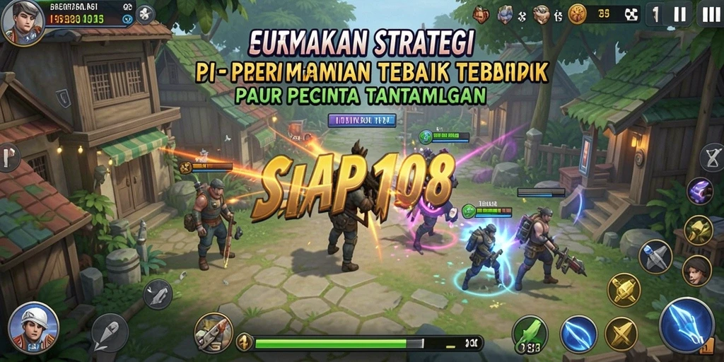 Screenshot SIAP108 menampilkan aksi intens dalam pertandingan strategi.