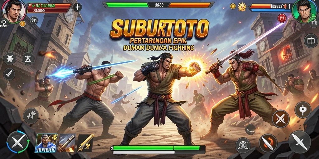 Screenshot gameplay SUBURTOTO menunjukkan aksi pertarungan yang intens.