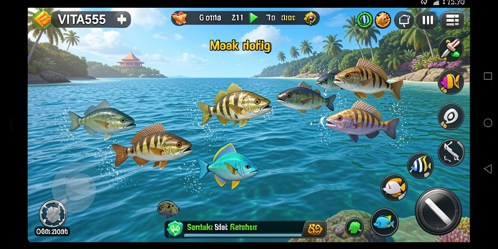 Tampilan gameplay VITA555 yang penuh aksi tembak ikan.